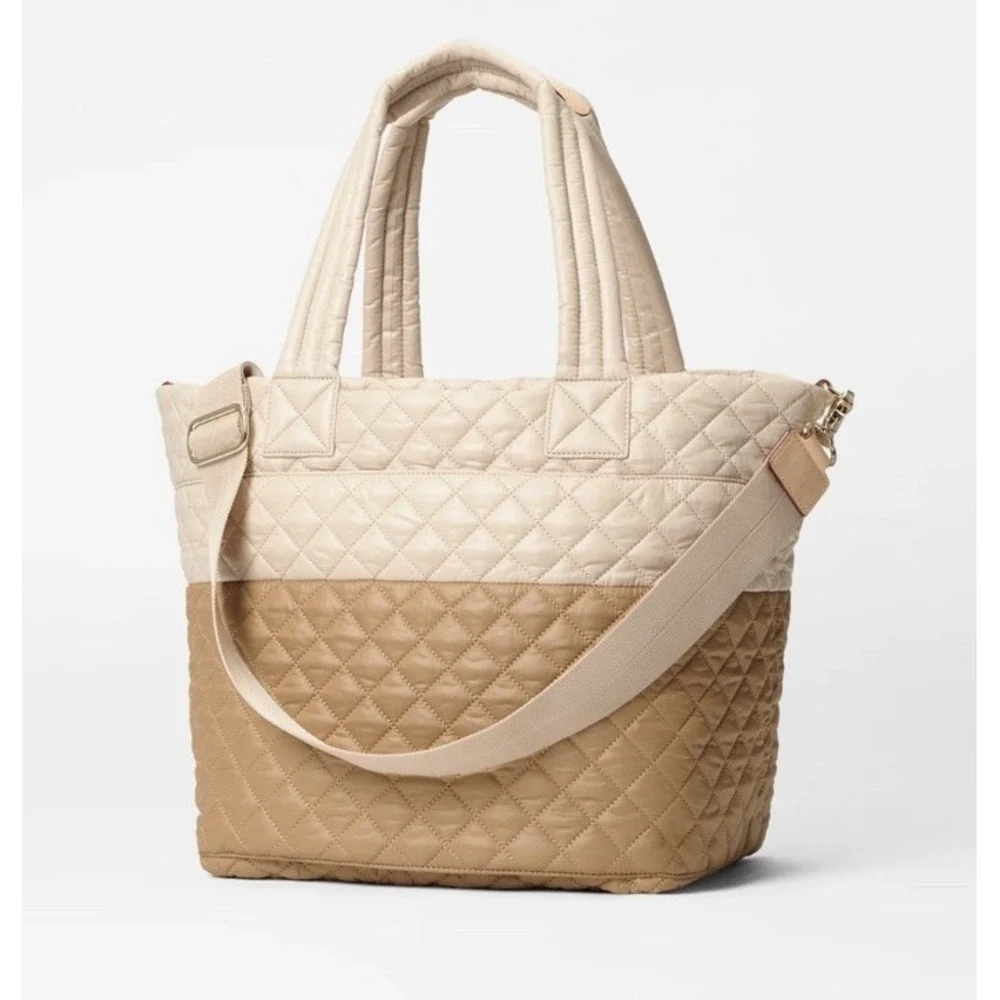 NEW MZ Wallace Buff/Caramel Medium Metro Tote Deluxe Quilted NWOT $275